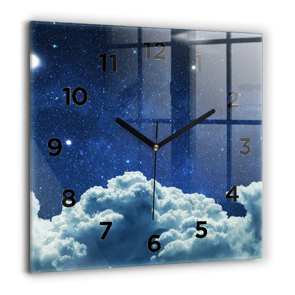 Square wall clock Night sky