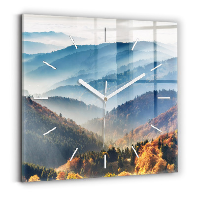 Square wall clock Mountain landscape
