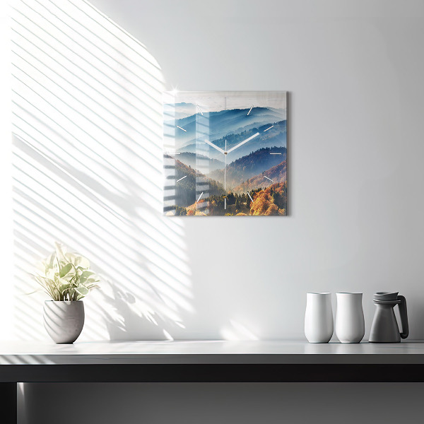 Square wall clock Mountain landscape