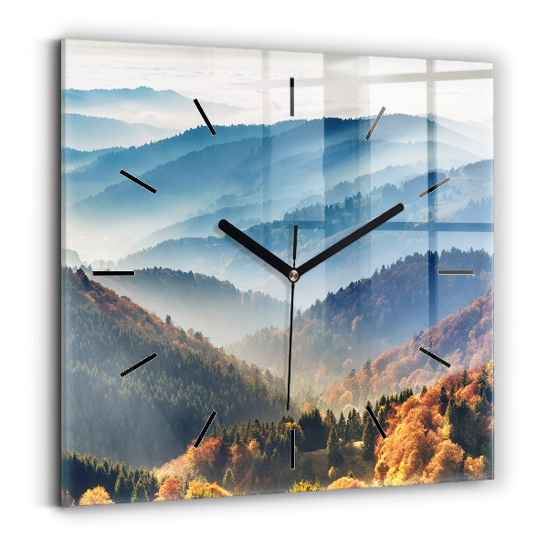 Square wall clock Mountain landscape