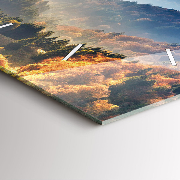 Square wall clock Mountain landscape