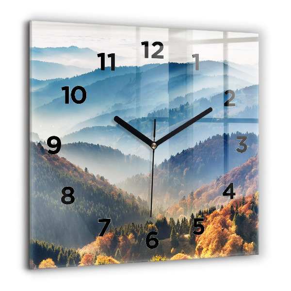 Square wall clock Mountain landscape