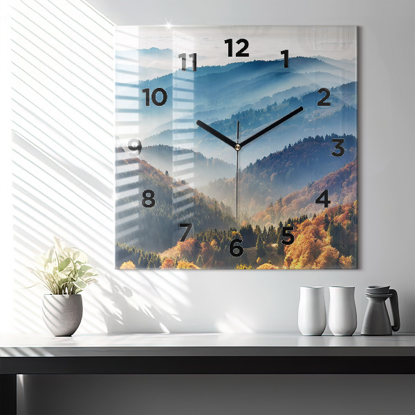 Square wall clock Mountain landscape