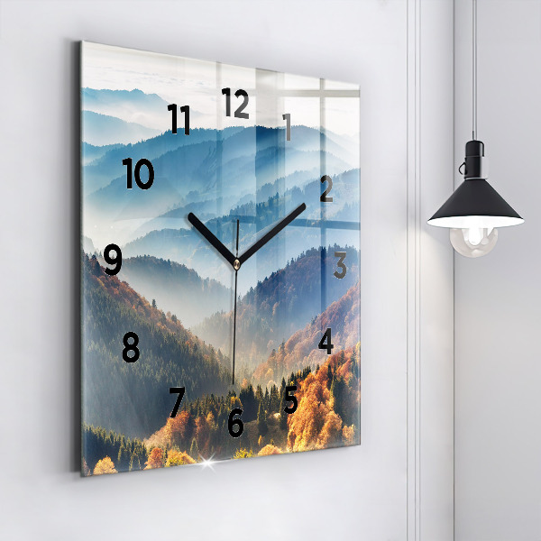 Square wall clock Mountain landscape
