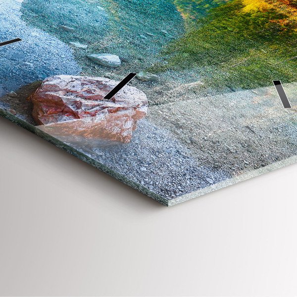 Square wall clock River Mountains Landscape