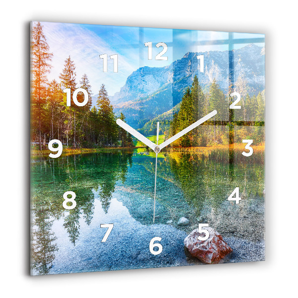 Square wall clock River Mountains Landscape
