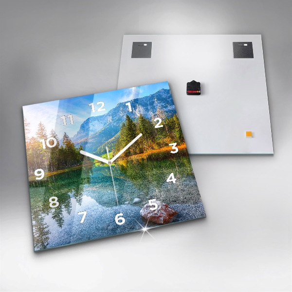 Square wall clock River Mountains Landscape