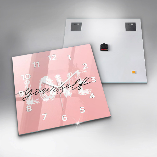 Square wall clock The inscription Love yourself