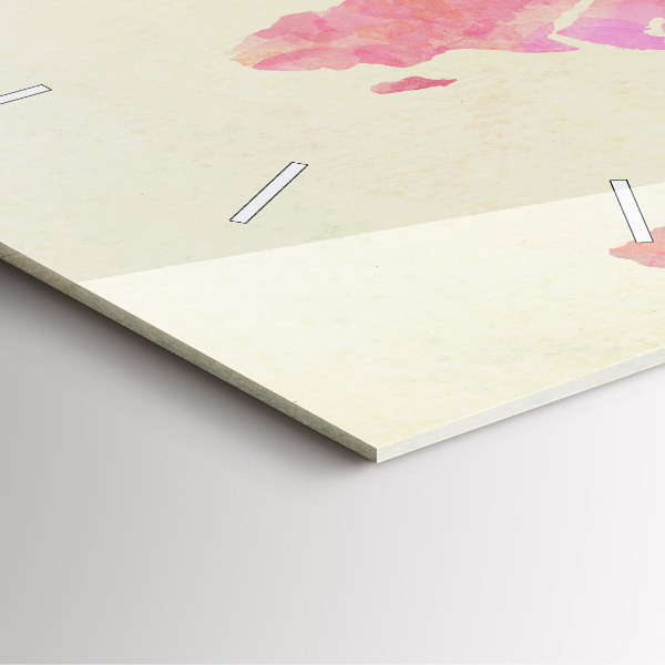 Square wall clock Watercolor world map