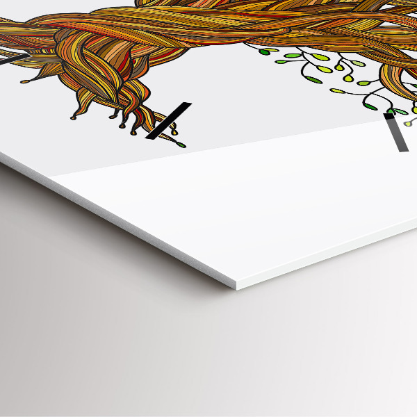 Square wall clock Tree and roots