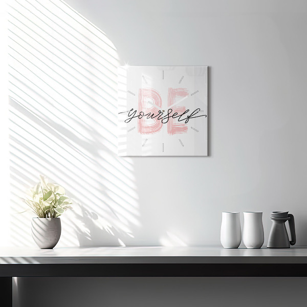 Square wall clock The inscription Be yourself