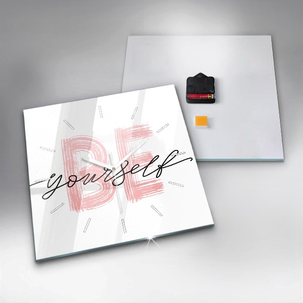 Square wall clock The inscription Be yourself