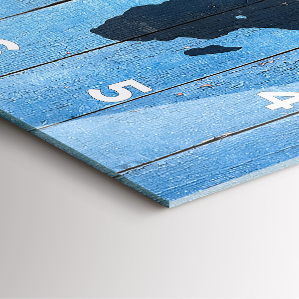 Square wall clock World map on boards