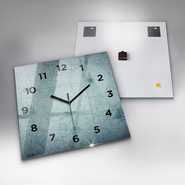 Square wall clock Vintage map