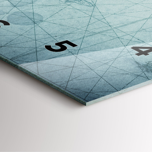 Square wall clock Vintage map