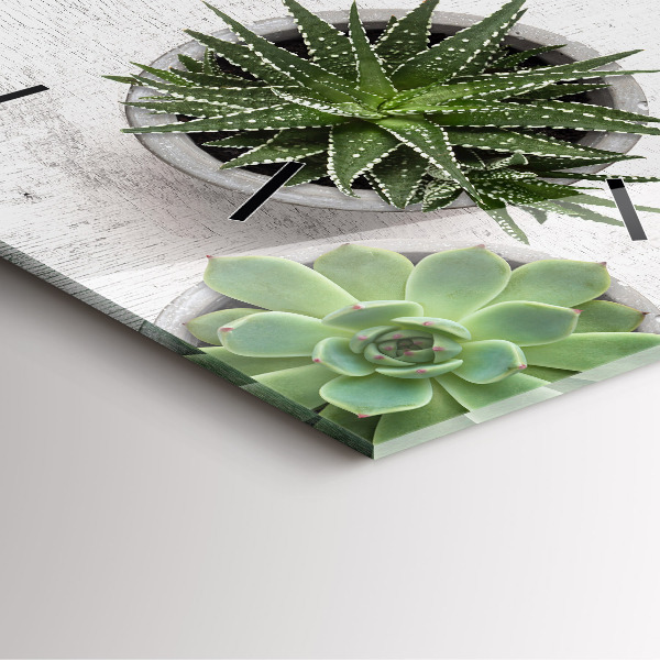 Square wall clock Ornamental plants