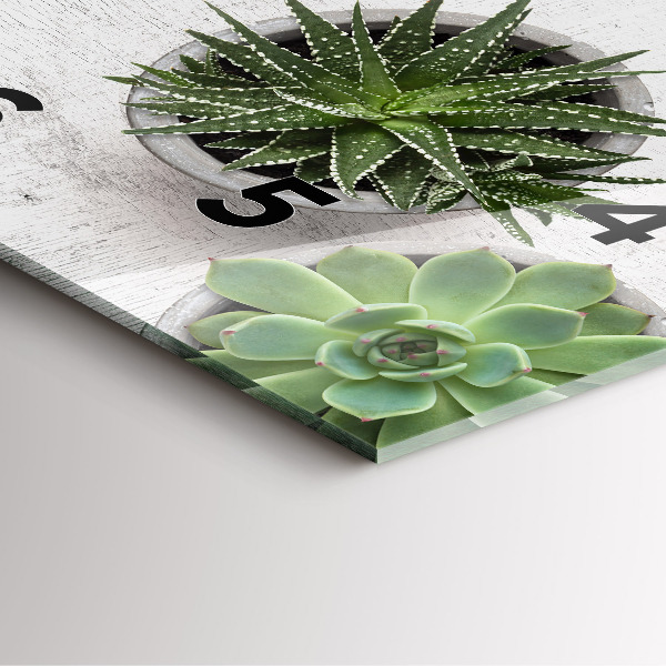 Square wall clock Ornamental plants