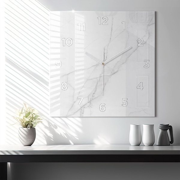 Square wall clock Decorative marble