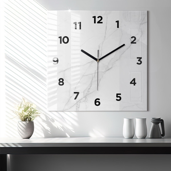 Square wall clock Decorative marble