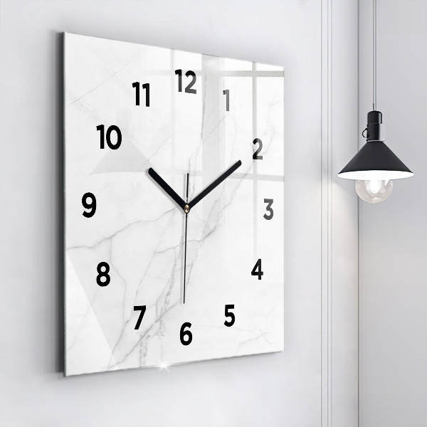 Square wall clock Decorative marble