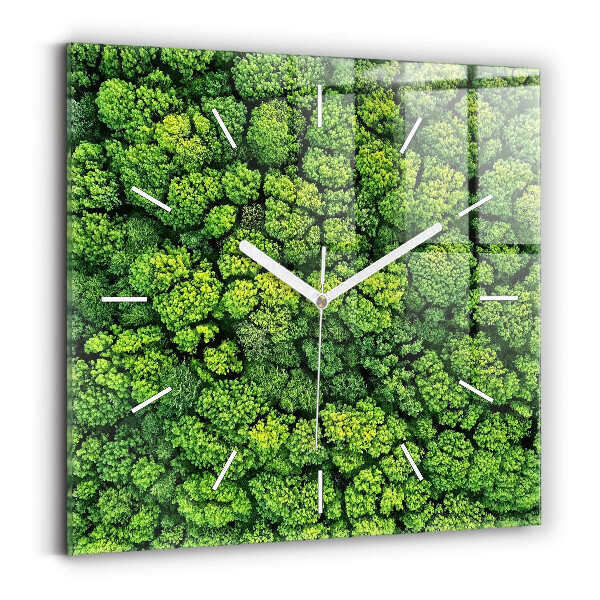 Square wall clock Forest from above