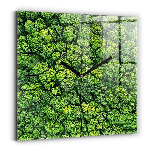Square wall clock Forest from above