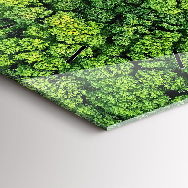 Square wall clock Forest from above