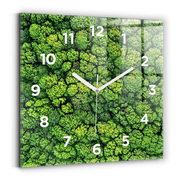 Square wall clock Forest from above
