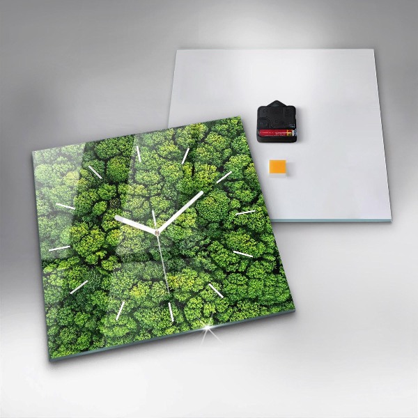 Square wall clock Forest from above