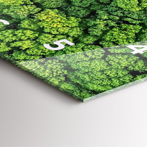 Square wall clock Forest from above