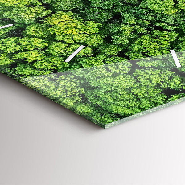 Square wall clock Forest from above