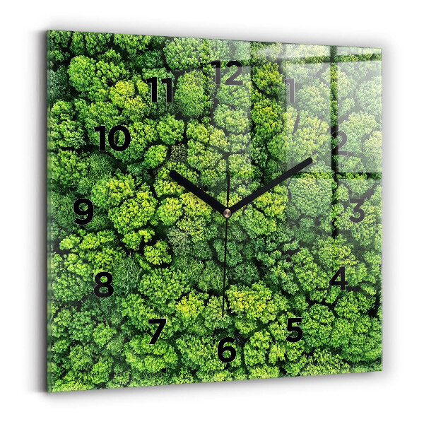 Square wall clock Forest from above