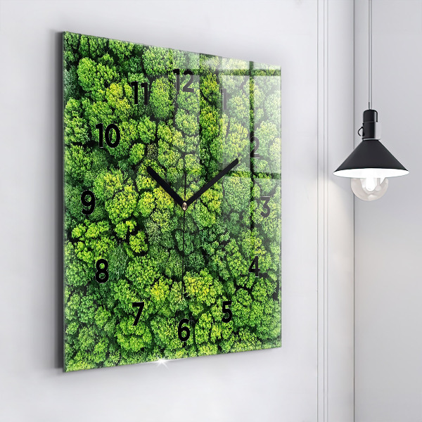 Square wall clock Forest from above