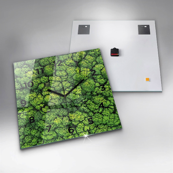 Square wall clock Forest from above