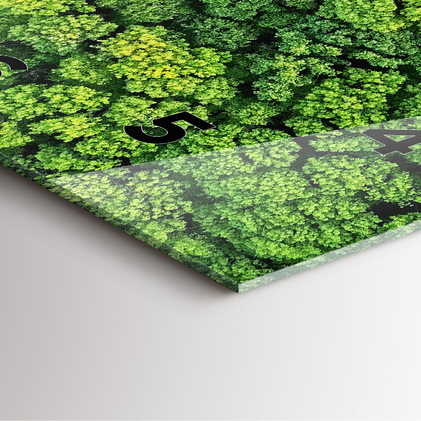 Square wall clock Forest from above