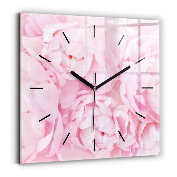 Square wall clock Blooming flowers