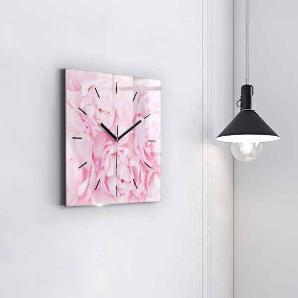 Square wall clock Blooming flowers
