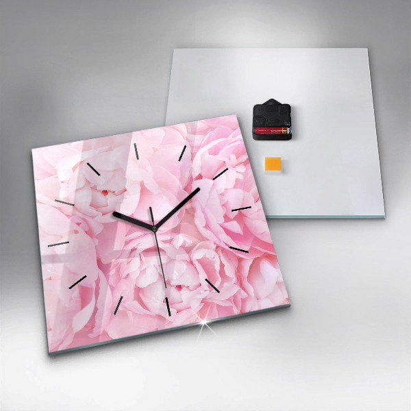 Square wall clock Blooming flowers
