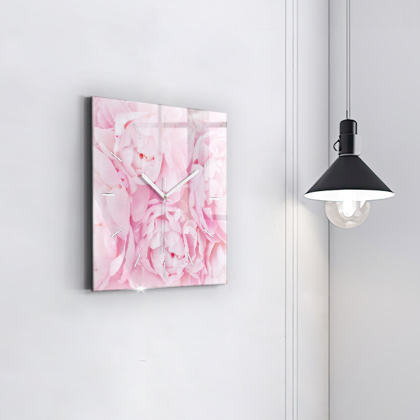 Square wall clock Blooming flowers