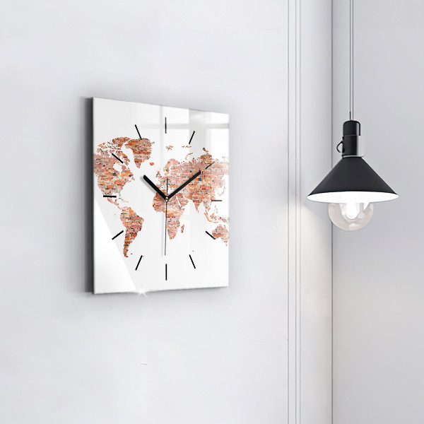 Square wall clock Old brick map
