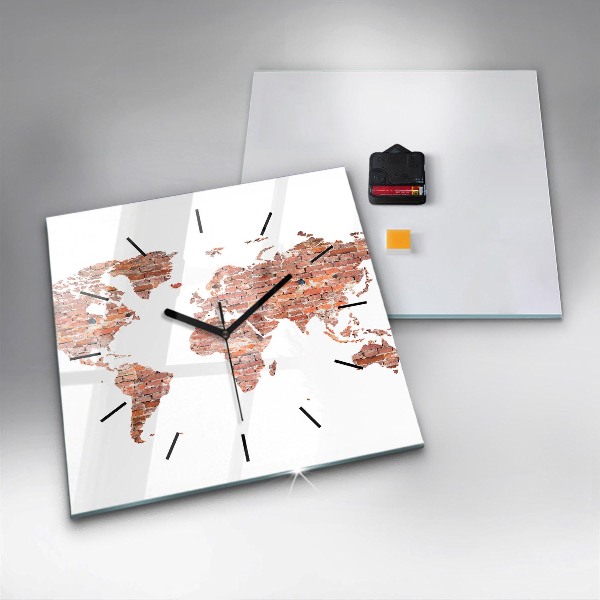 Square wall clock Old brick map