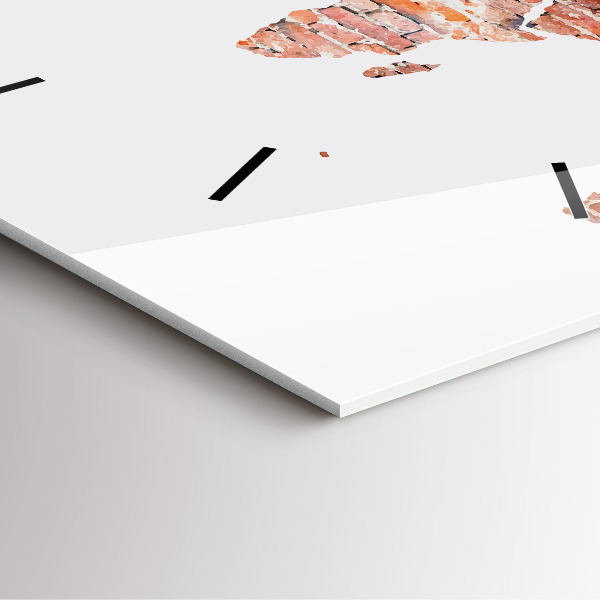 Square wall clock Old brick map