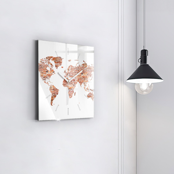 Square wall clock Old brick map