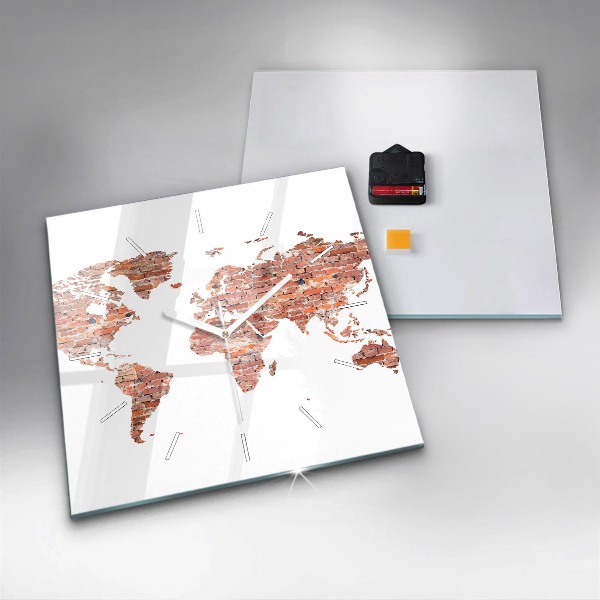 Square wall clock Old brick map