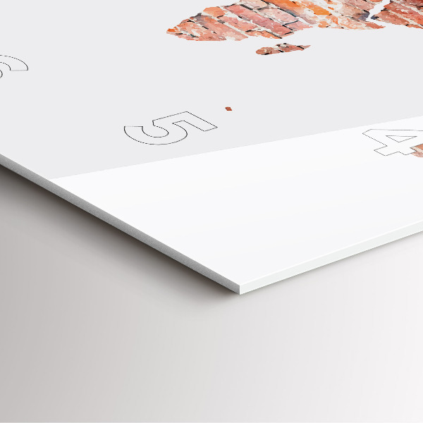 Square wall clock Old brick map