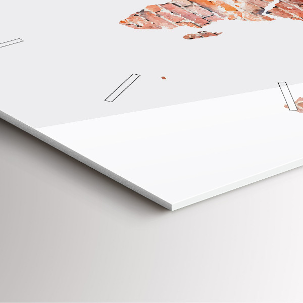 Square wall clock Old brick map