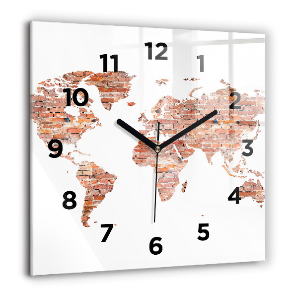 Square wall clock Old brick map