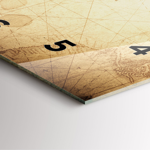 Square wall clock Old world map