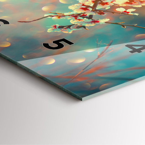 Square wall clock Spring flowers