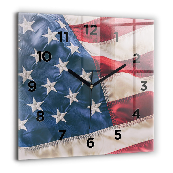 Square wall clock American flag